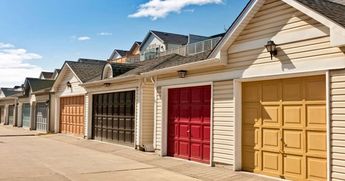 color-garage-doors-row-of-parking-garages